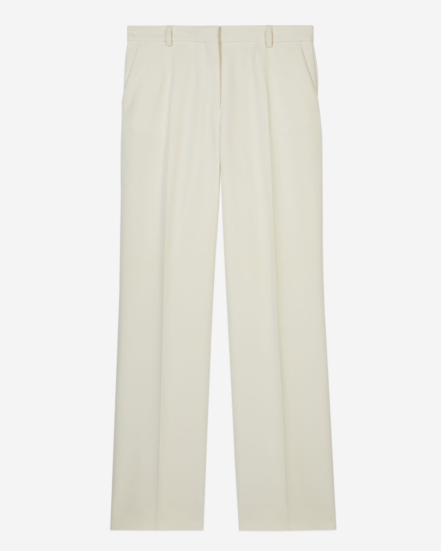 Ecru crepe suit trousers straight cut, ECRU, hi-res image number null