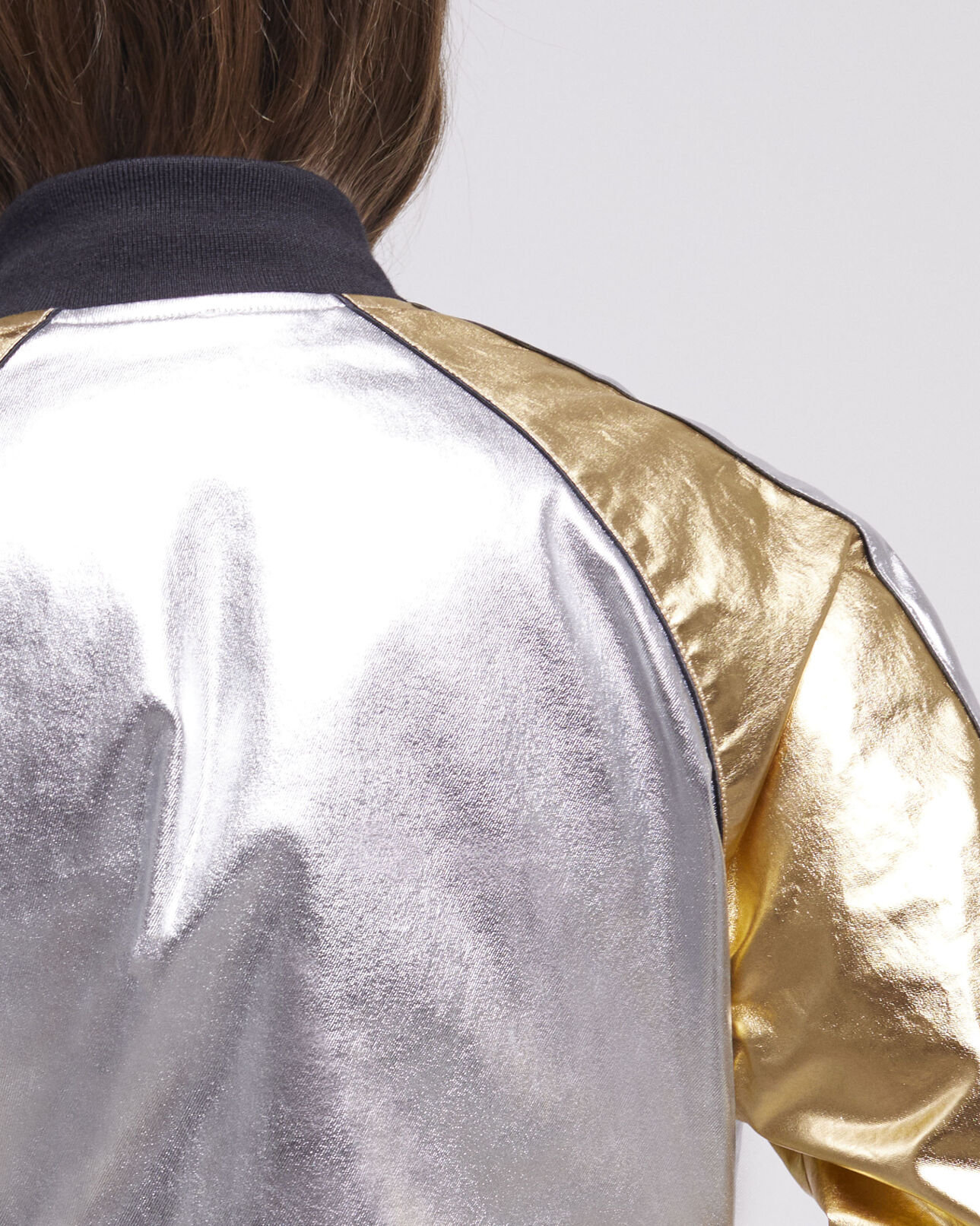 The Kooples WOMEN SILVER / GOLD two-tone jacket