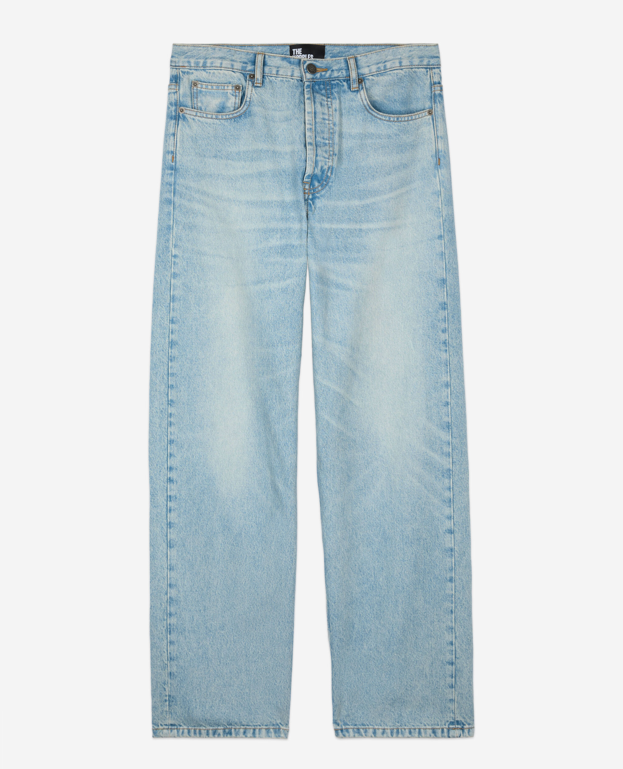 Straight blue jeans, BLUE/GREEN, hi-res image number null