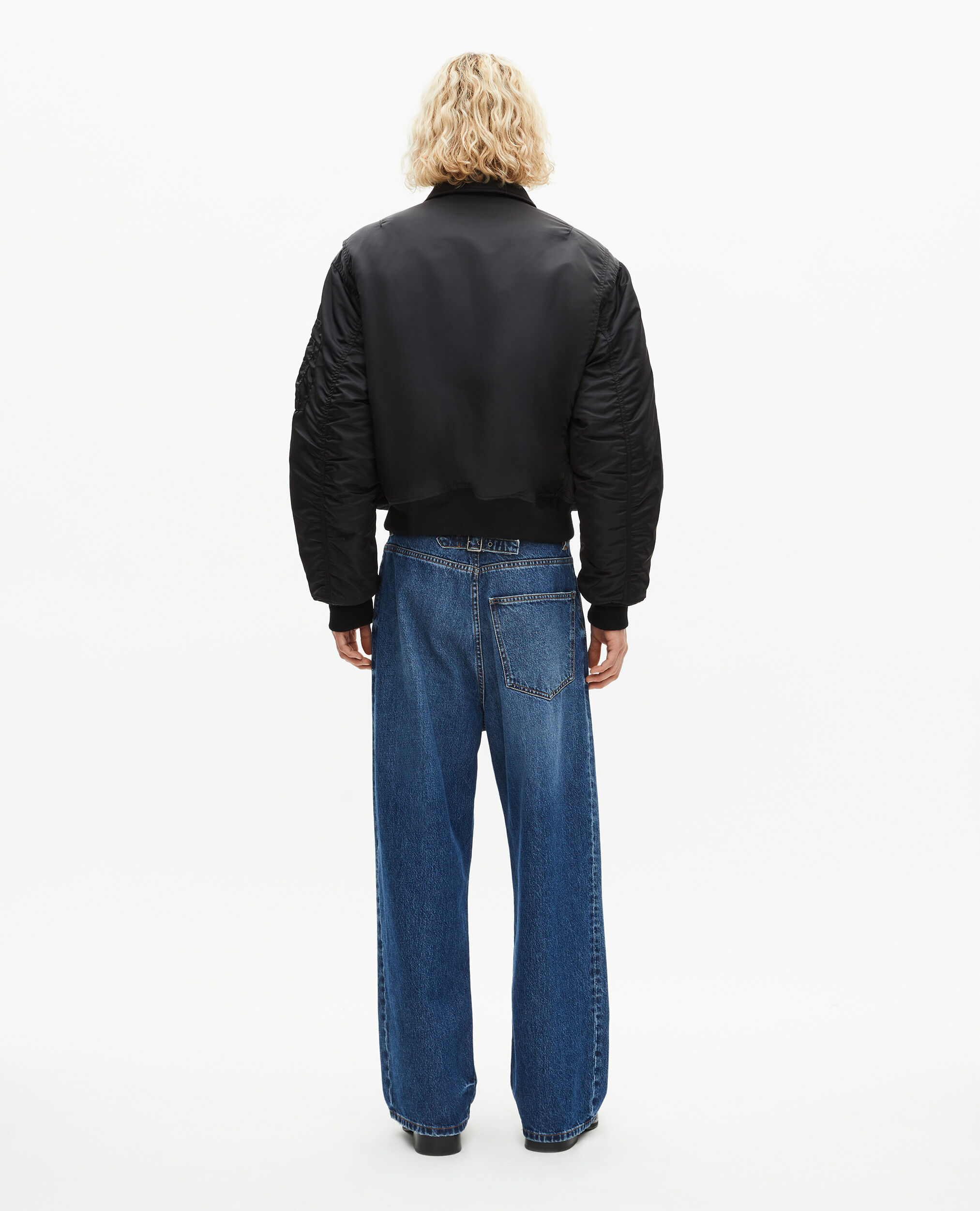 have ラッフルジャケットBLブラック Men's The Kooples x SCHOTT NYC black bomber jacket | The Kooples