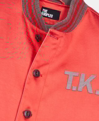 The Kooples HERREN RUBIS roter, satinierter blouson mit patches