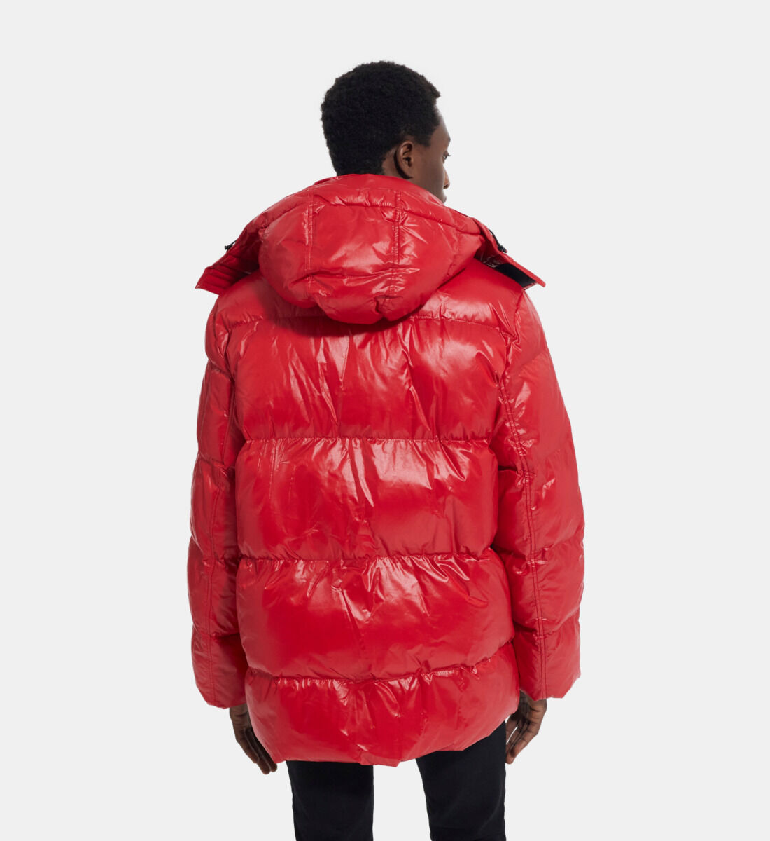 Red down jacket