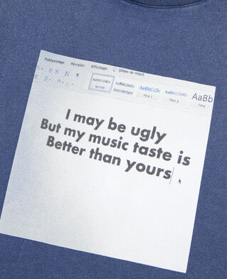 The Kooples HERREN DARK BLUE blaues t-shirt mit siebdruck