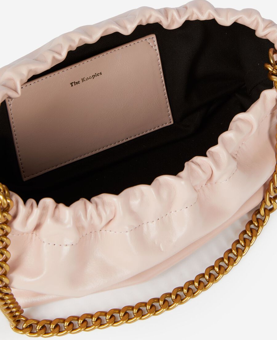 The Kooples FEMME OLD ROSE sac taylor en cuir recycl&eacute; rose