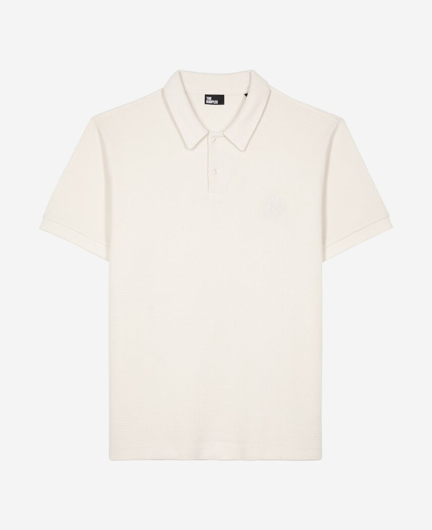 The Kooples HOMBRE ECRU polo nido de abeja con escudo crudo