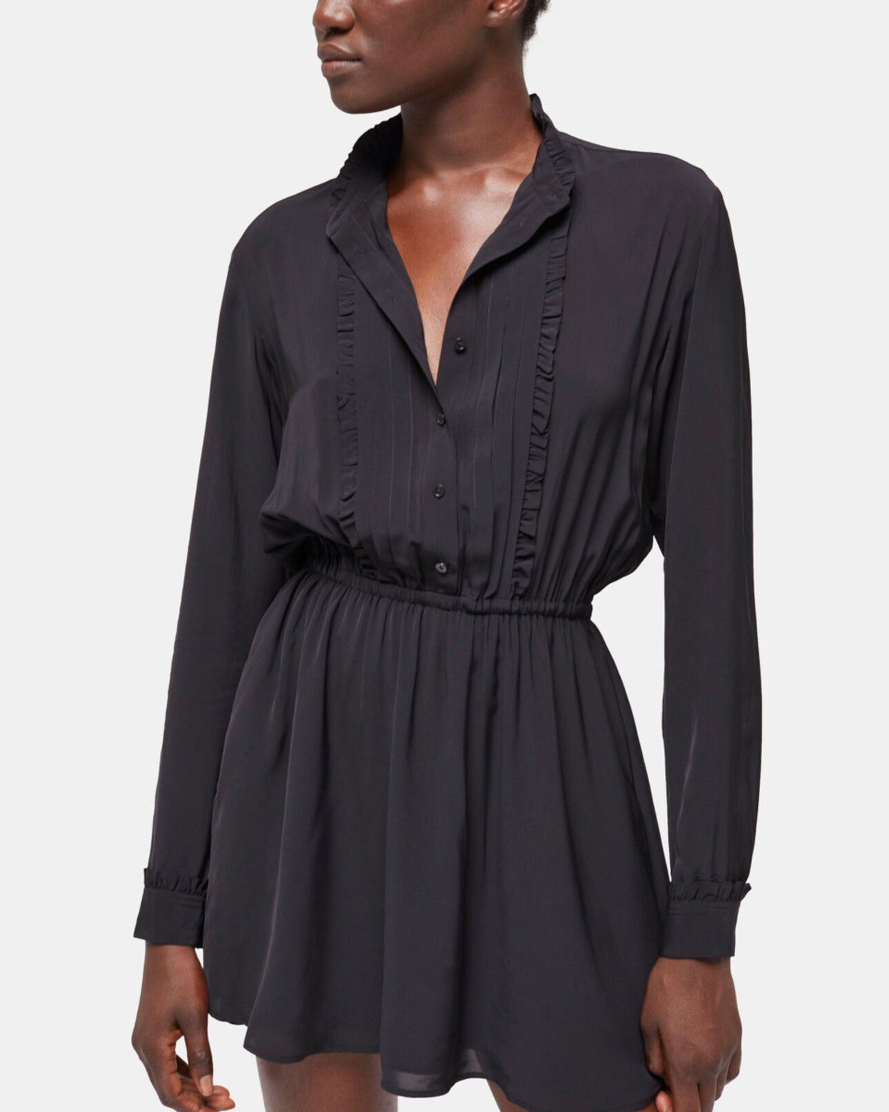 The Kooples FEMME BLACK robe courte décolletée noire