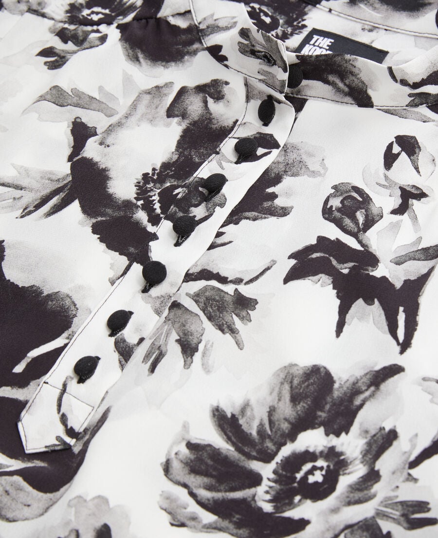 The Kooples FEMME BLACK WHITE top imprimé avec boutonnage