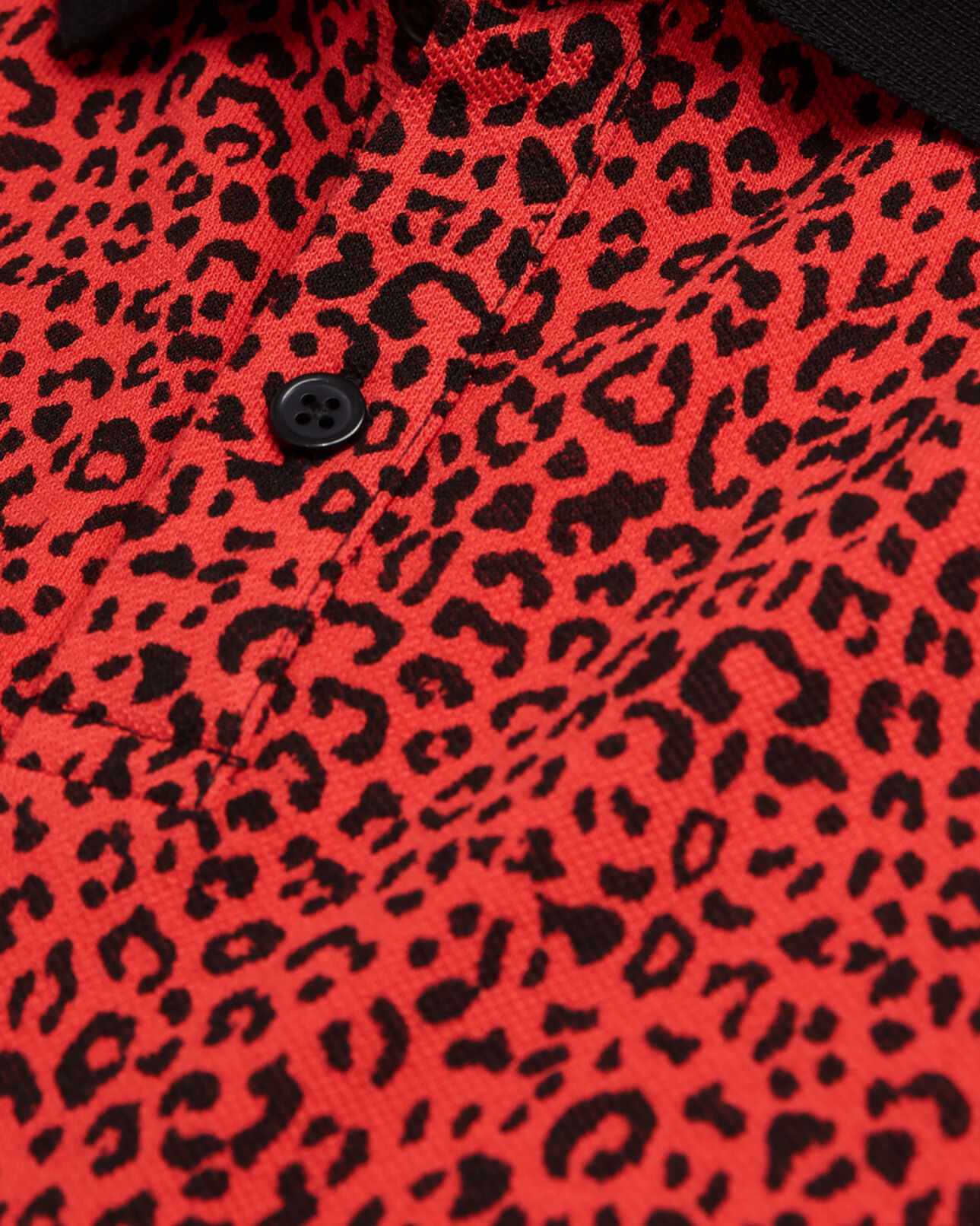 The Kooples MEN DARK RED red polo with leopard print