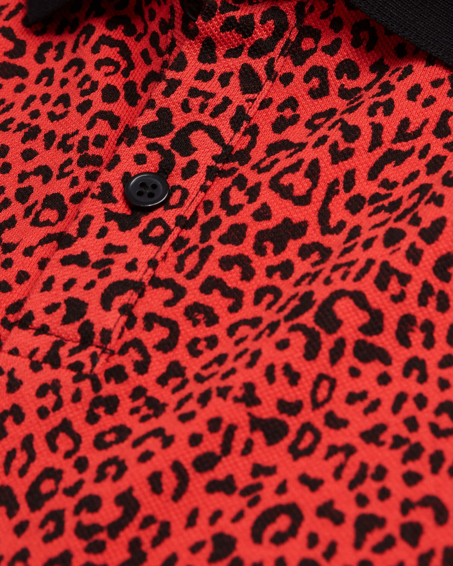 Red polo with leopard print, DARK RED, hi-res image number null