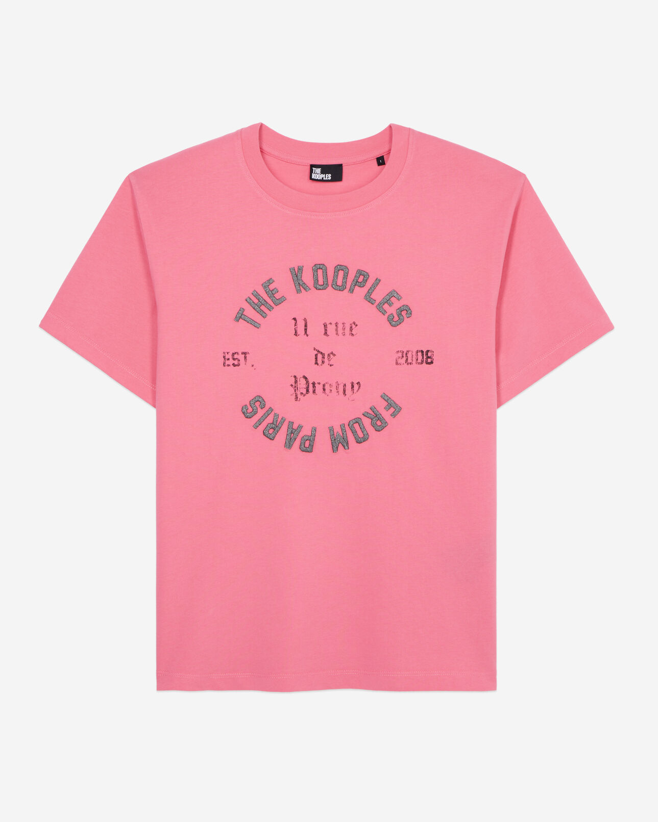 The Kooples FEMME OLD PINK t-shirt femme rose avec sérigraphie 11 rue de prony