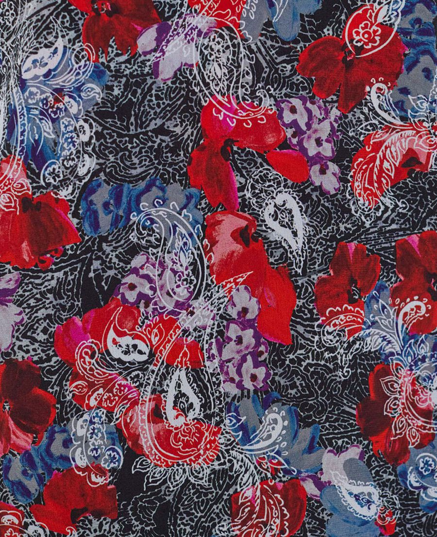 silk floral print short dress