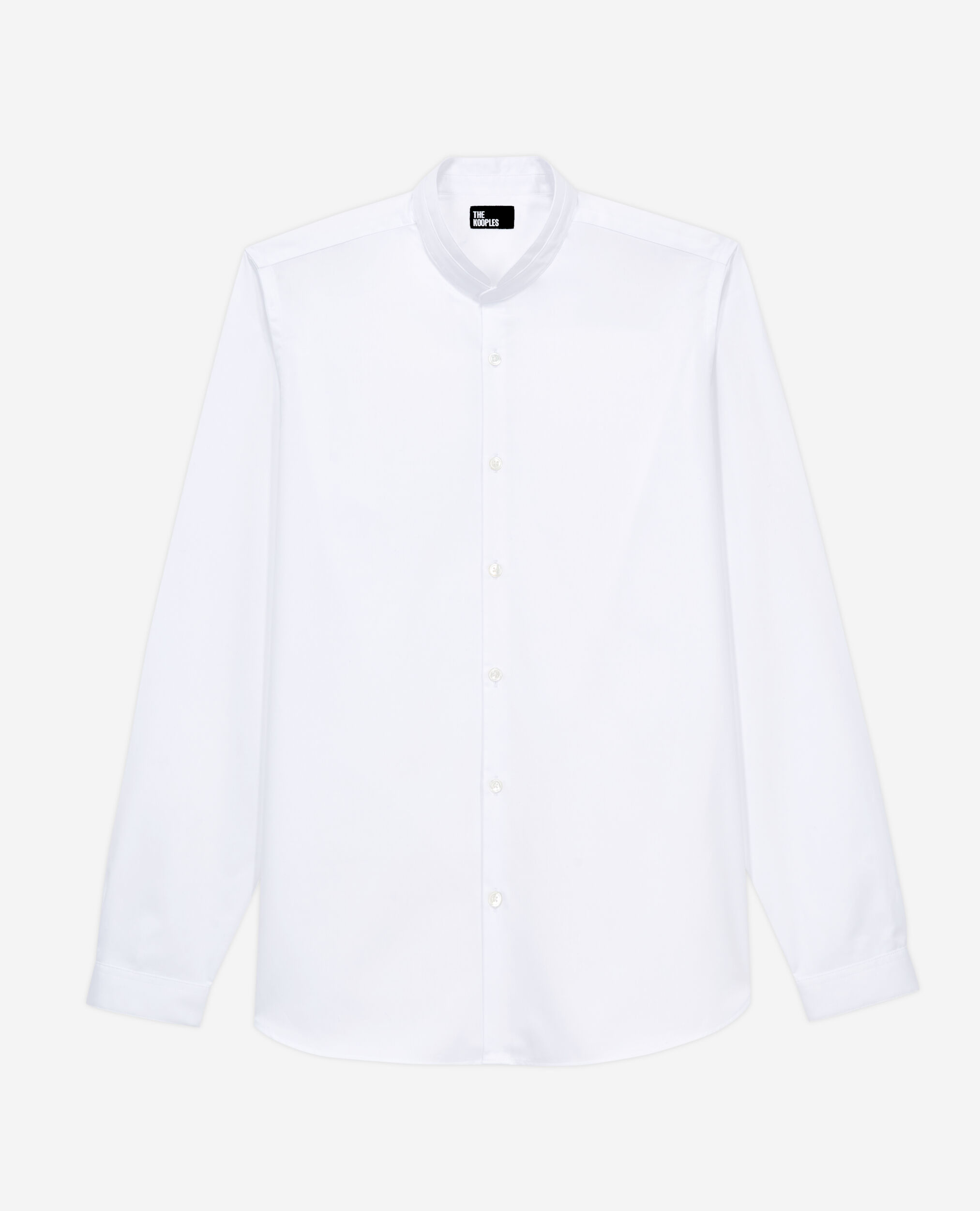 White shirt with officer collar, WHITE, hi-res image number null