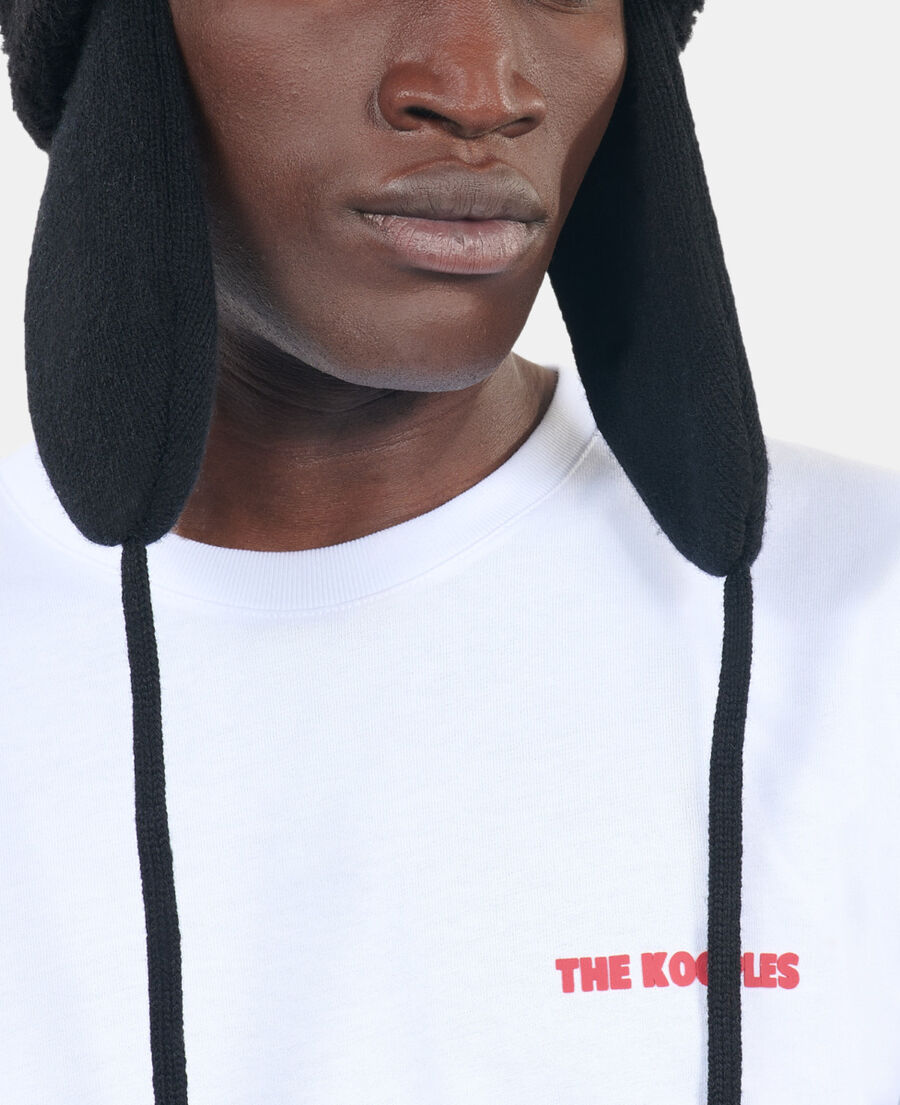 The Kooples FEMME BLACK DARK GREY chapka en laine et alpaga noire