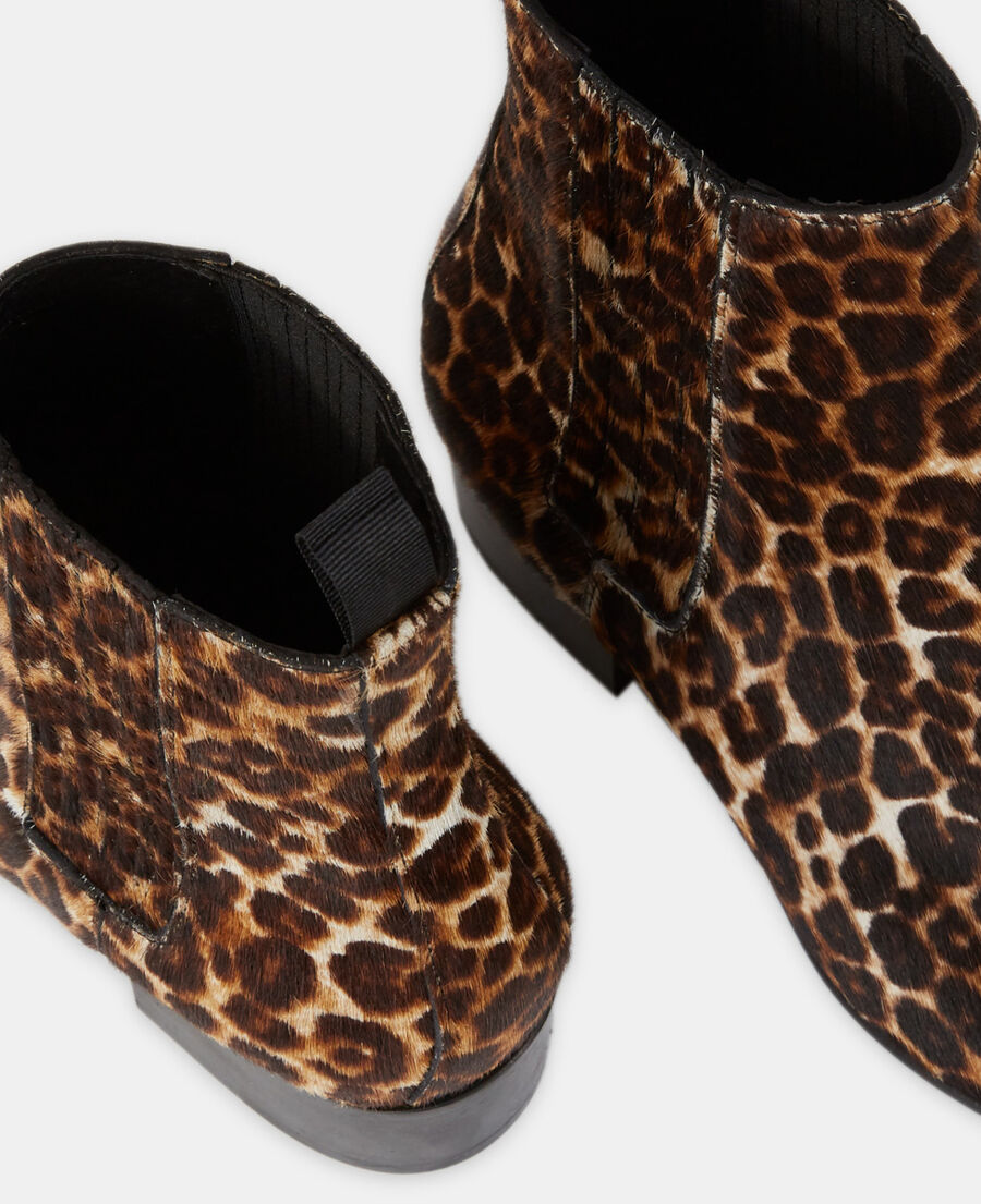 The Kooples F LEOPARD leopard print leather boots