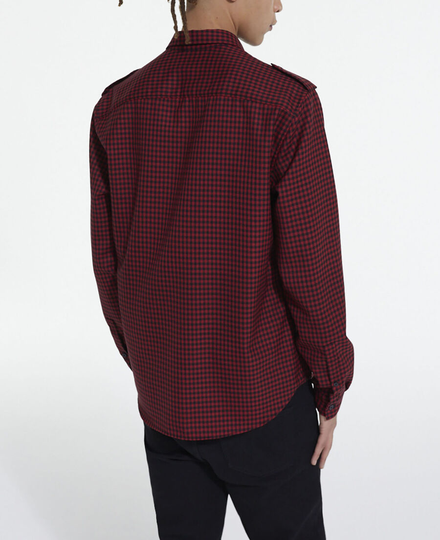 check wool shirt with classic collar