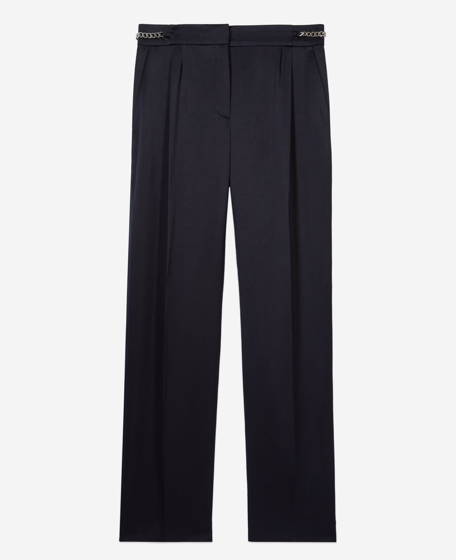 navy blue trousers with chains
