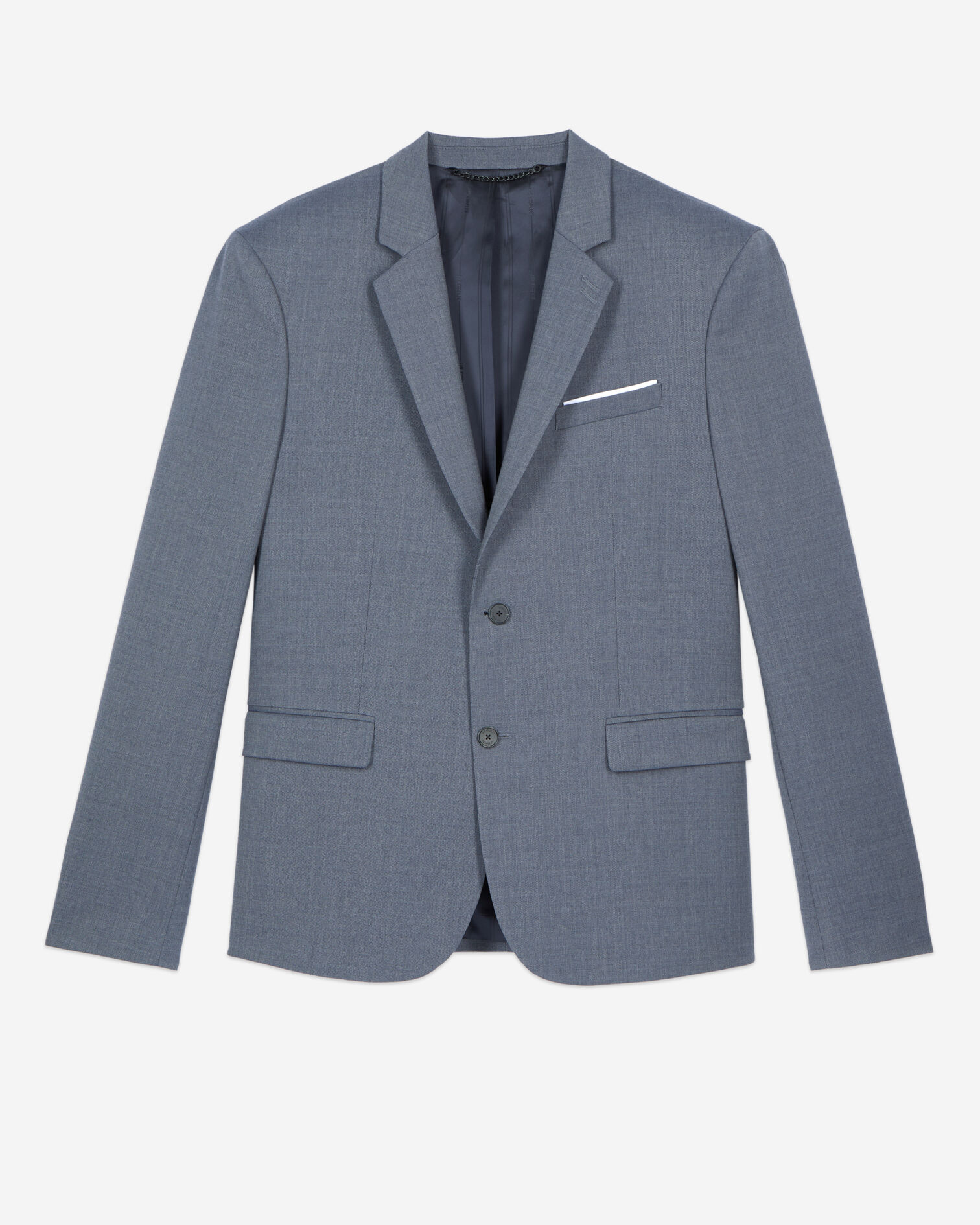 Blue wool suit jacket, BLUE, hi-res image number null