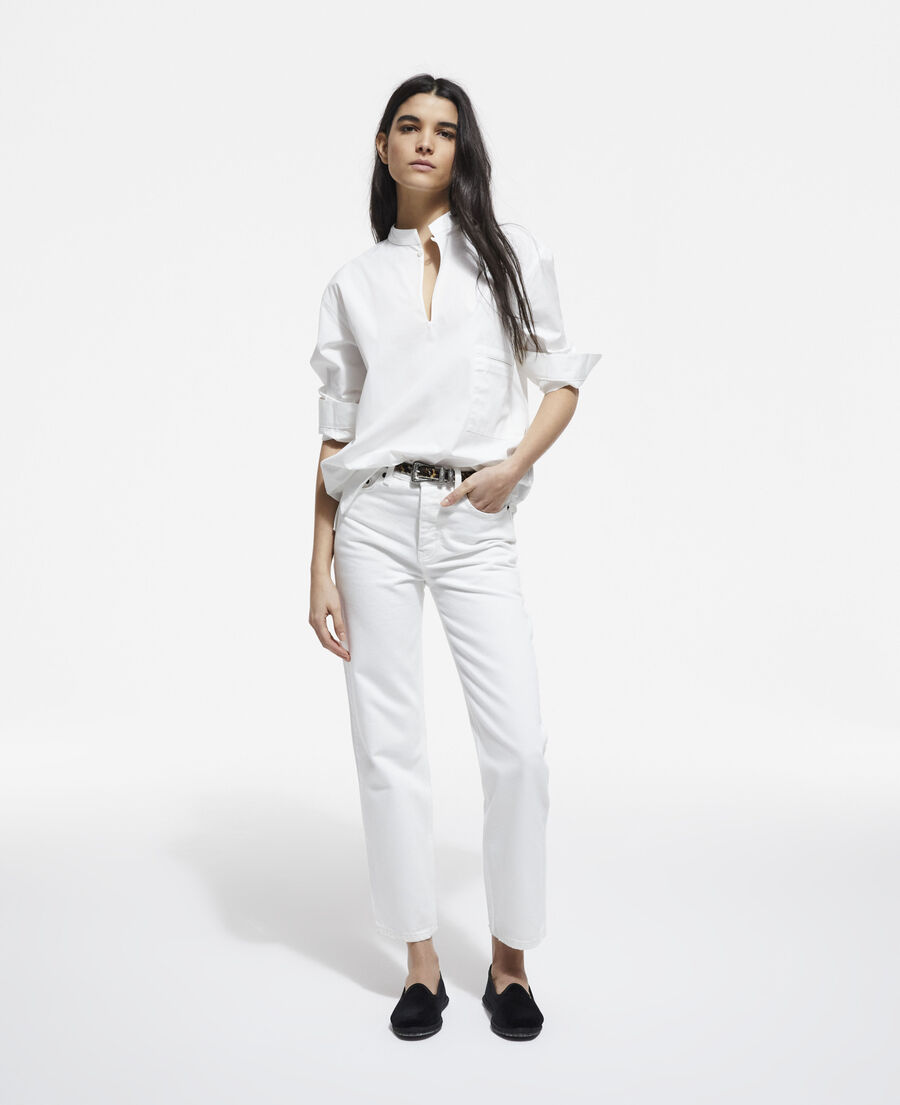 white cotton shirt