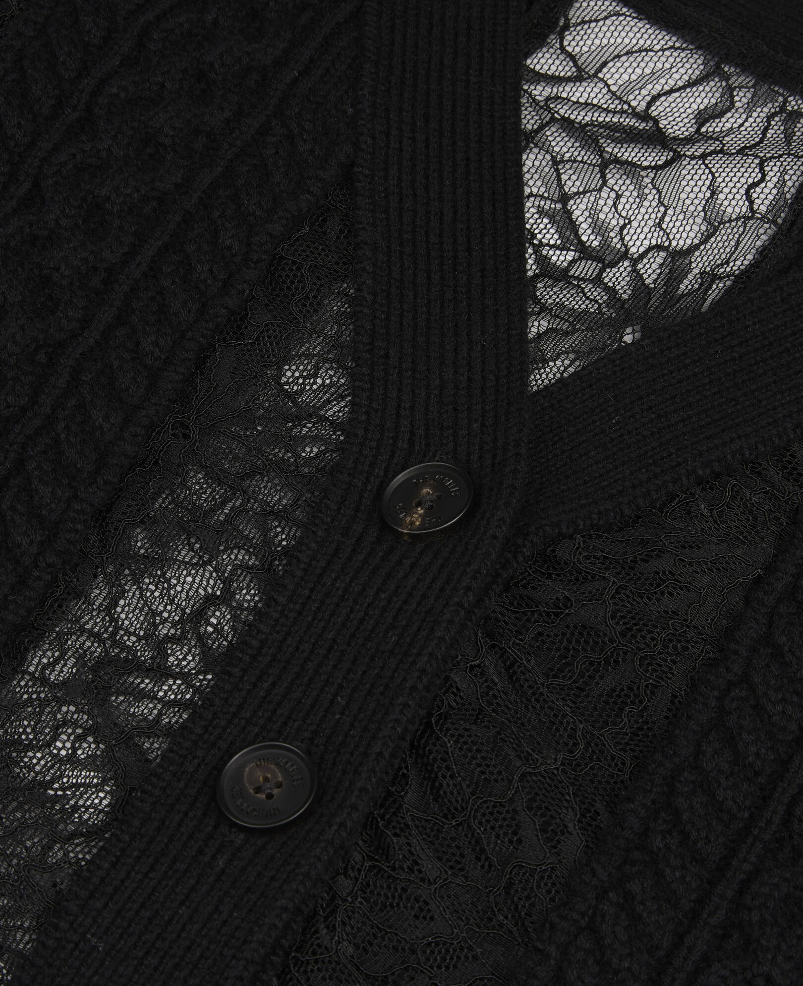 The Kooples WOMEN BLACK black wool and lace cardigan