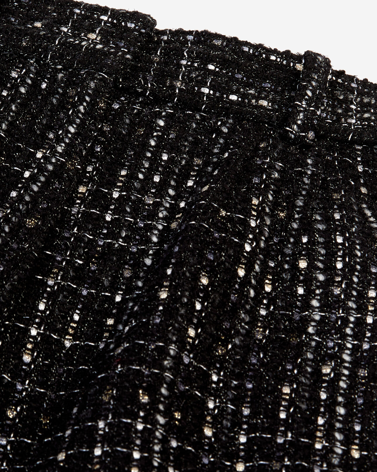 The Kooples FEMME BLACK WHITE short en tweed noir et blanc