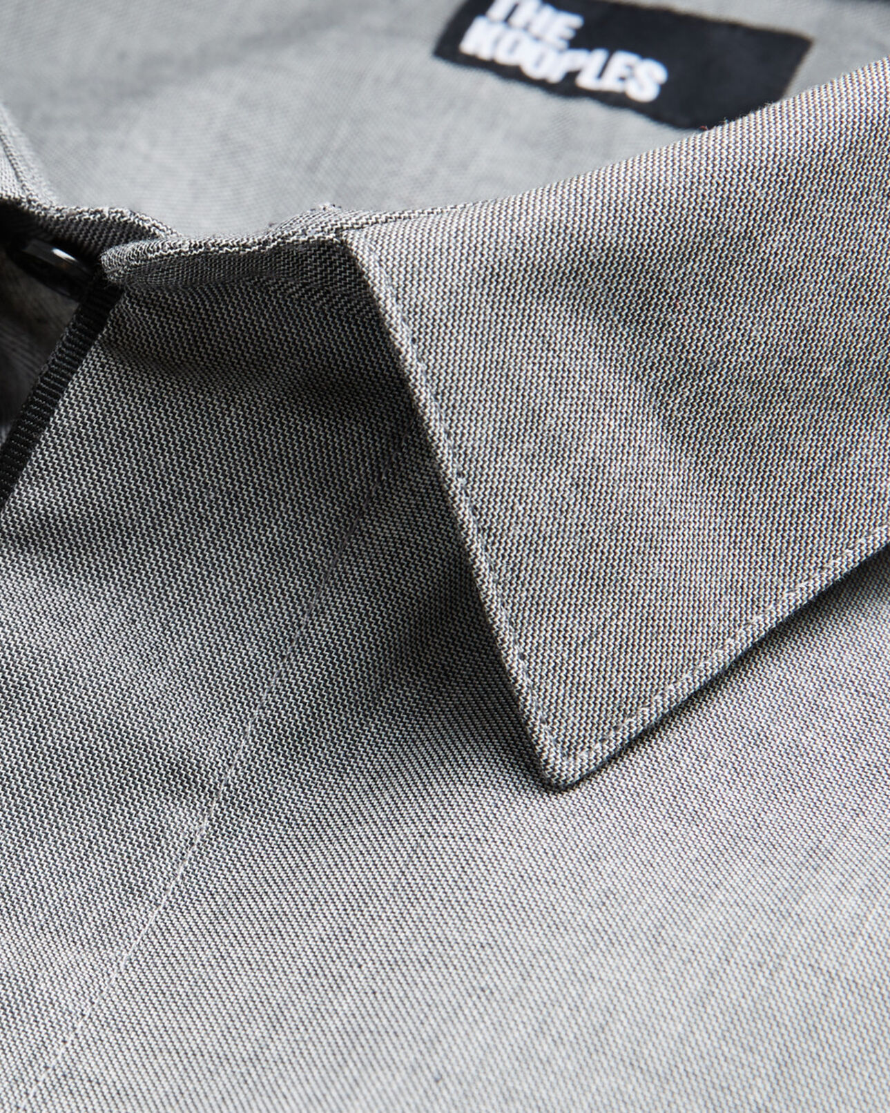 The Kooples MEN GREY check shirt with classic collar