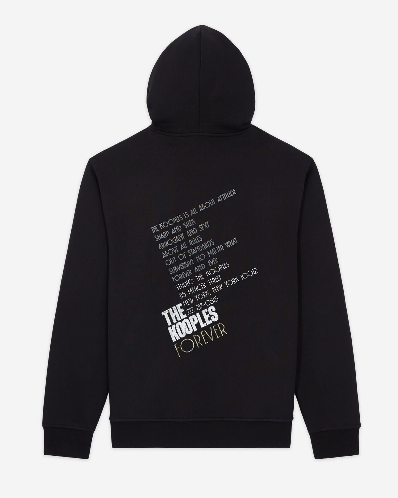 The Kooples HOMME BLACK-ANTIC GOLD sweatshirt à capuche sérigraphié tigre