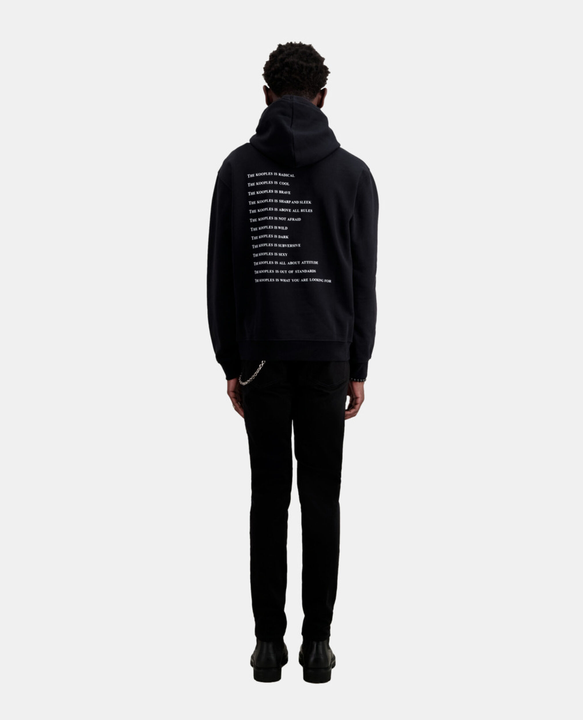 Schwarzes Sweatshirt mit „What is“-Schriftzug, BLACK, hi-res image number null