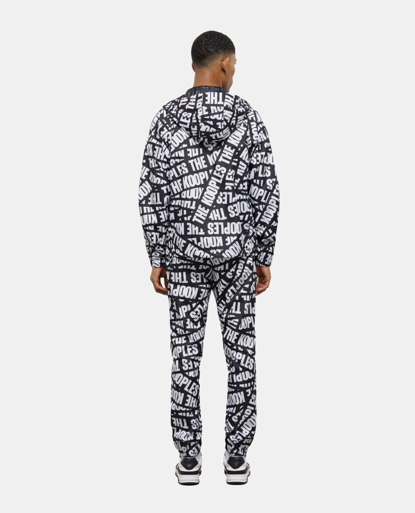 The Kooples HERREN BLACK / WHITE windjacke mit logo-tape