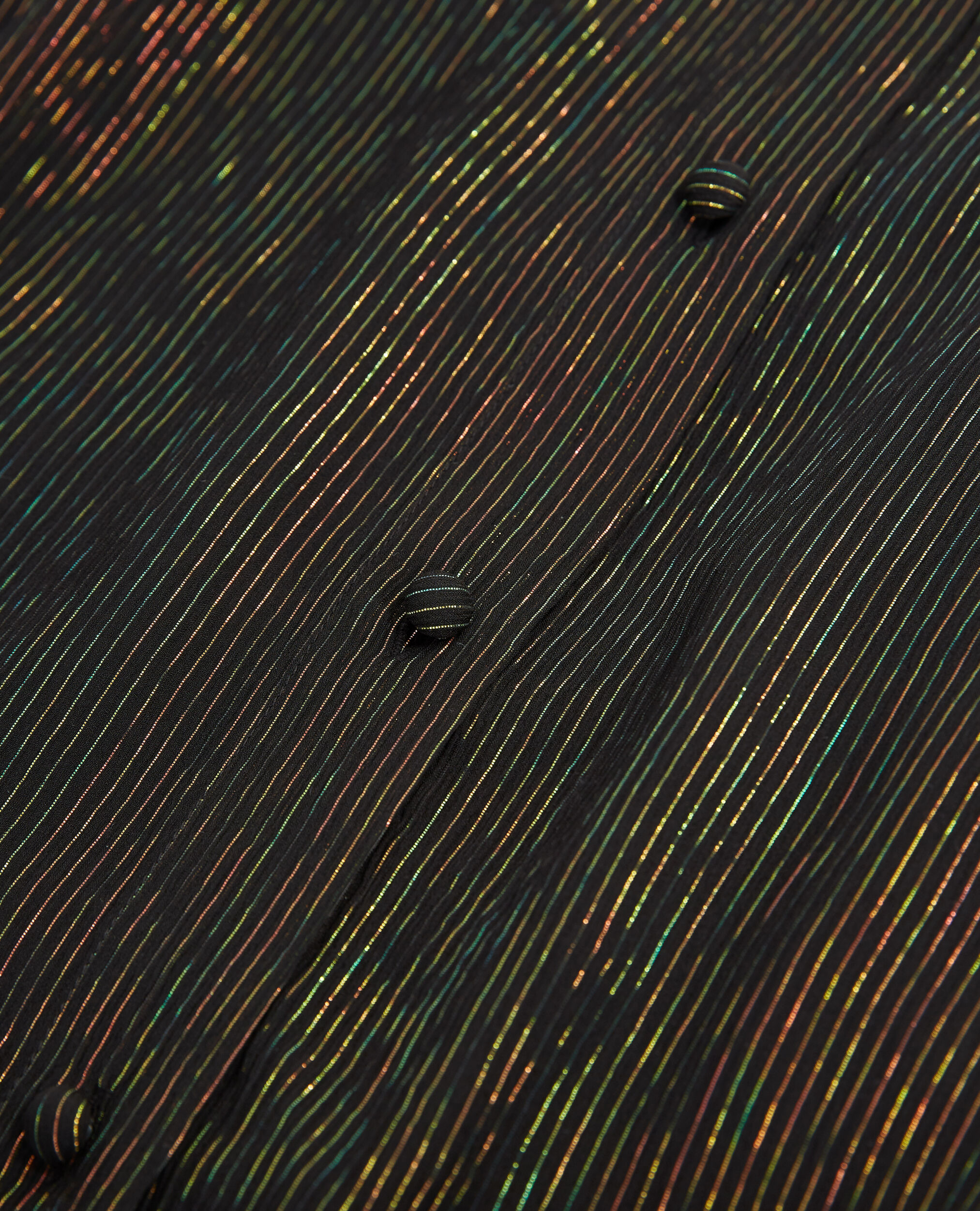 Top noir rayures lurex vertes détail noué, BLACK, hi-res image number null