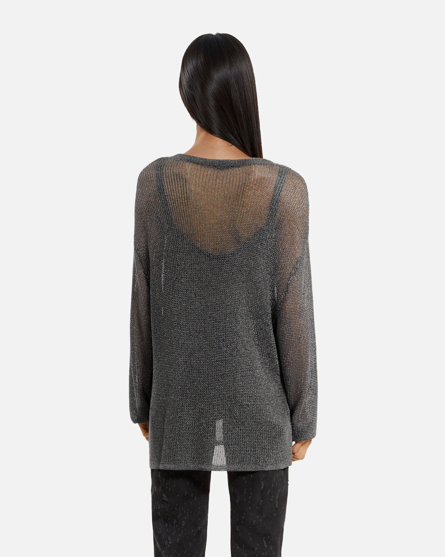 Pull effet côte de maille gris, GREY SILVER, hi-res image number null