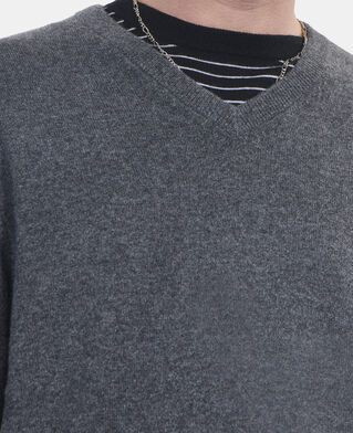 The Kooples HOMME ANTHRACITE MELANGE pull en cachemire gris