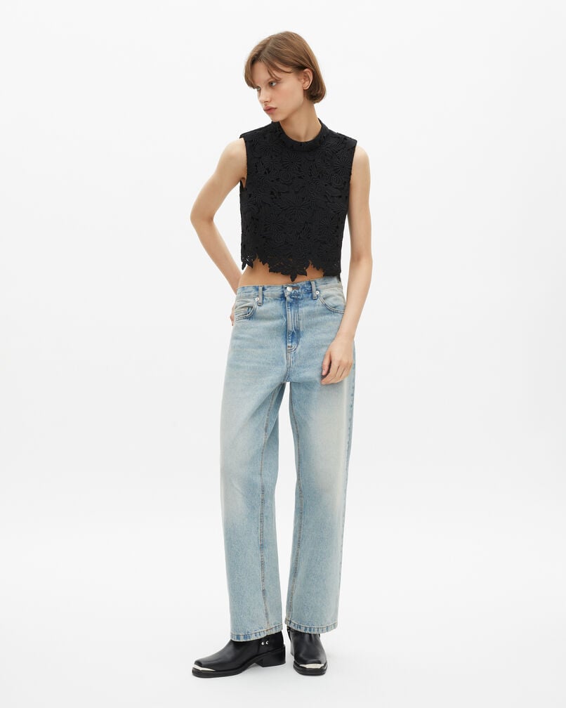 The Kooples F BLUE BLEACHED / NAVY light blue boyfriend jeans