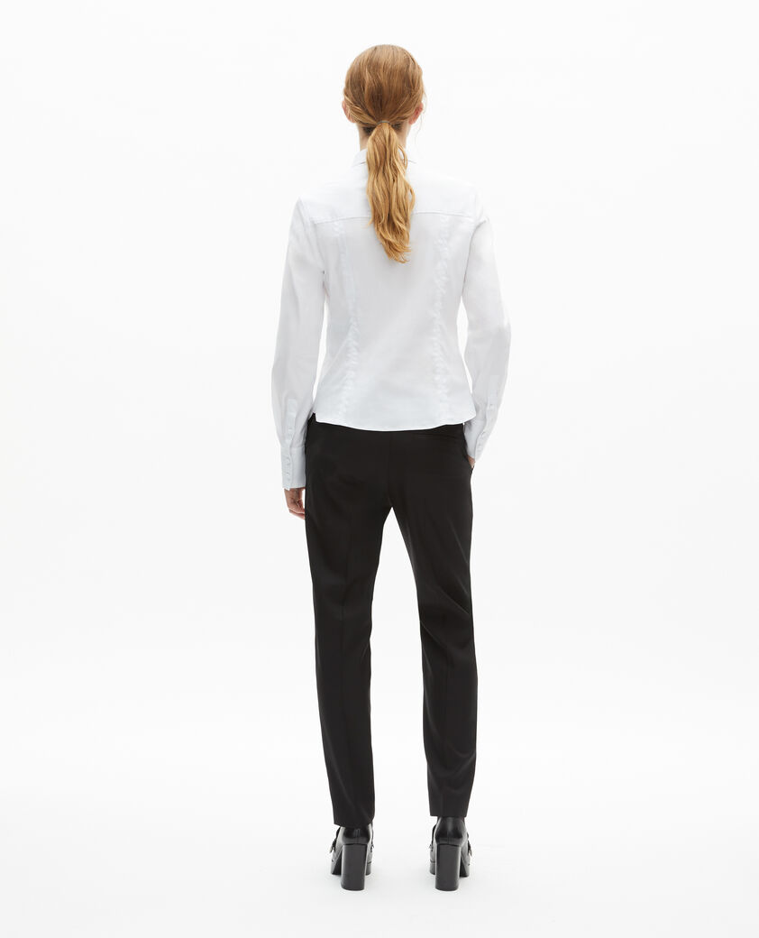 The Kooples FEMME WHITE chemise en popeline avec volants blanche