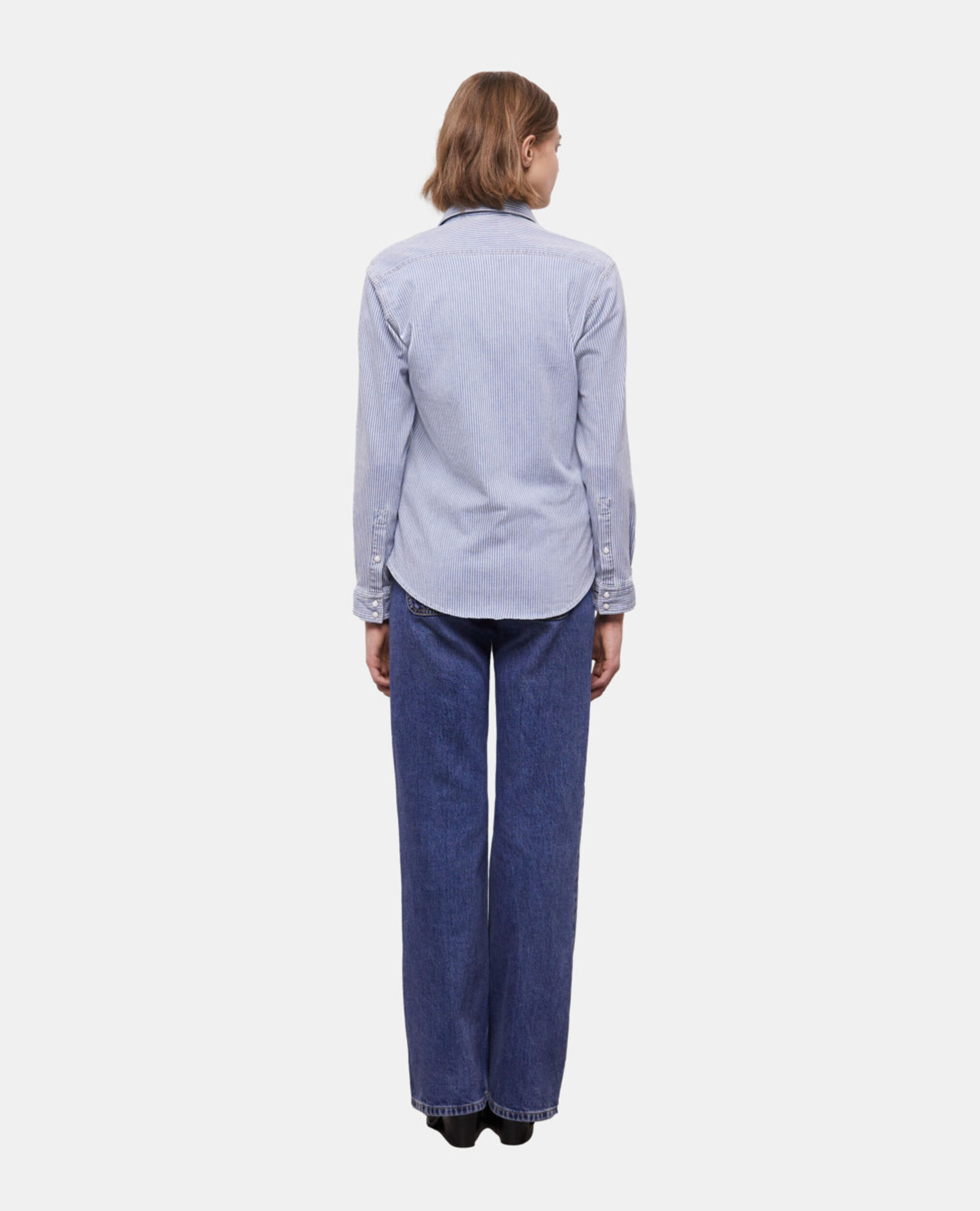Chemise à rayures bleues et blanches, BLUE DENIM, hi-res image number null