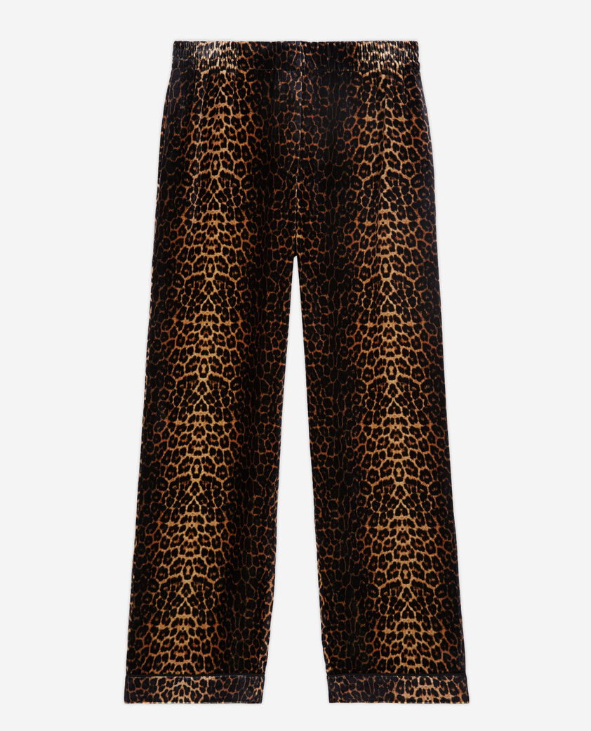 The Kooples MUJER LEOPARD pantalón fluido terciopelo leopardo