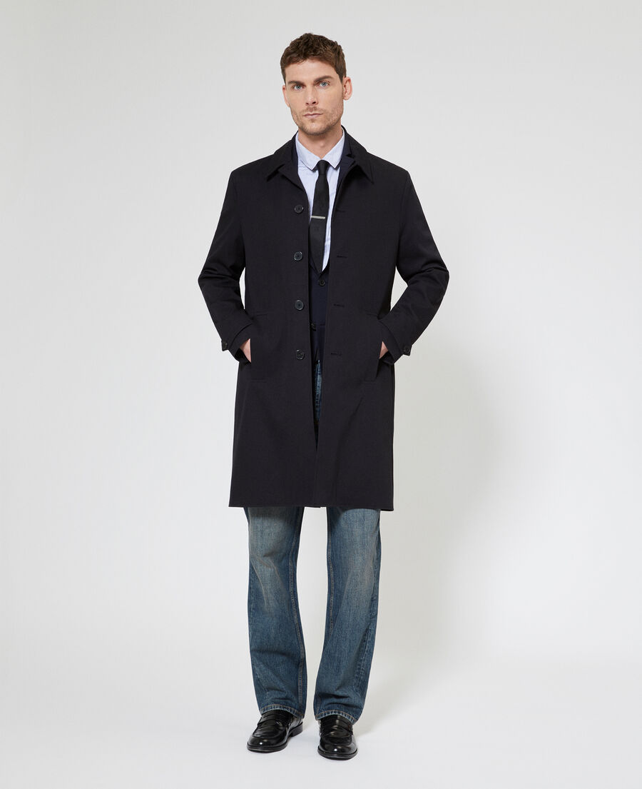 The Kooples HOMBRE BLACK gabardina negra de botonadura simple