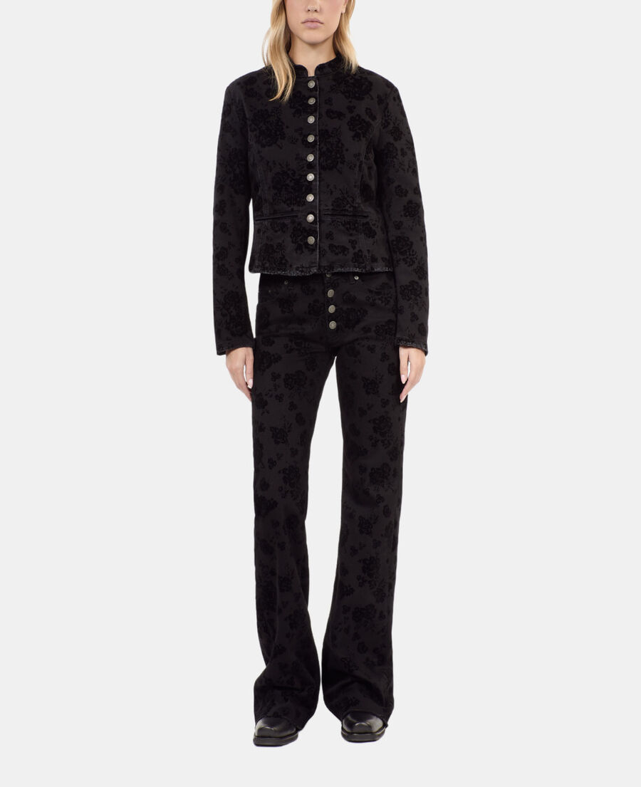 The Kooples DAMEN BLACK schwarze jeansjacke