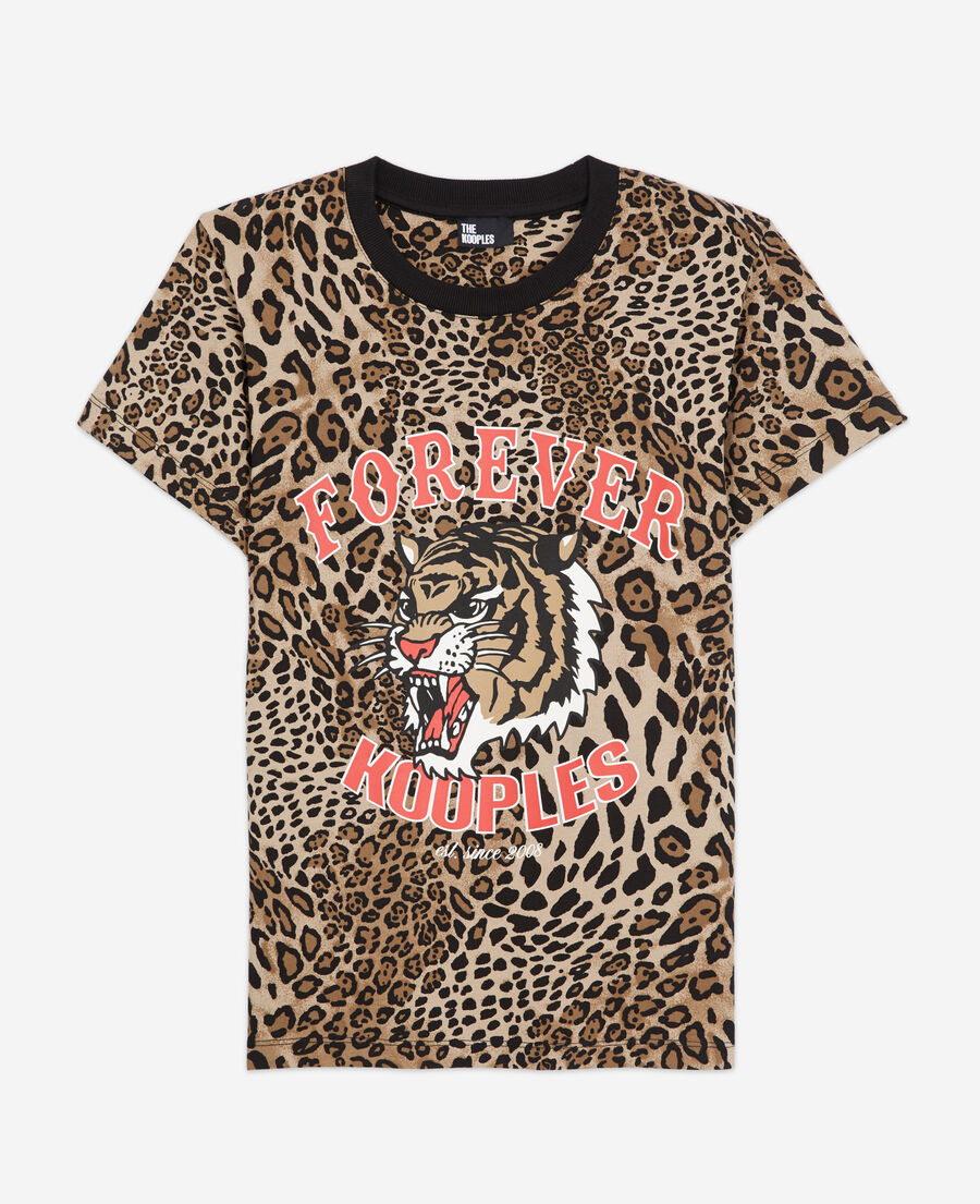 t-shirt en coton léopard