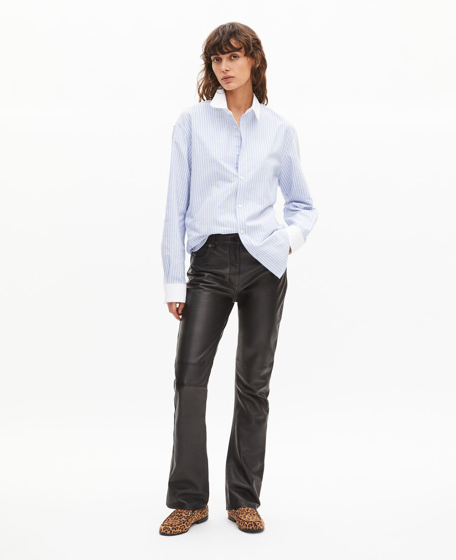 The Kooples DAMEN BLUE blau gestreiftes baumwollhemd