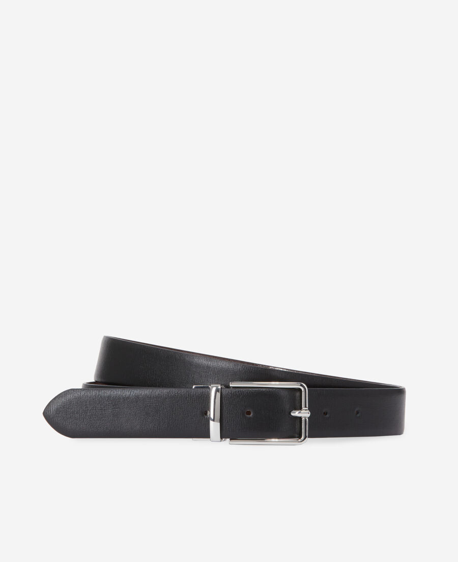 The Kooples H BLACK reversible two-tone leather belt