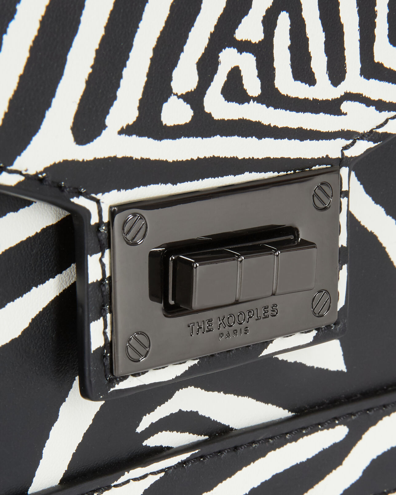The Kooples MUJER BLACK / WHITE bolso emily pequeño cebra