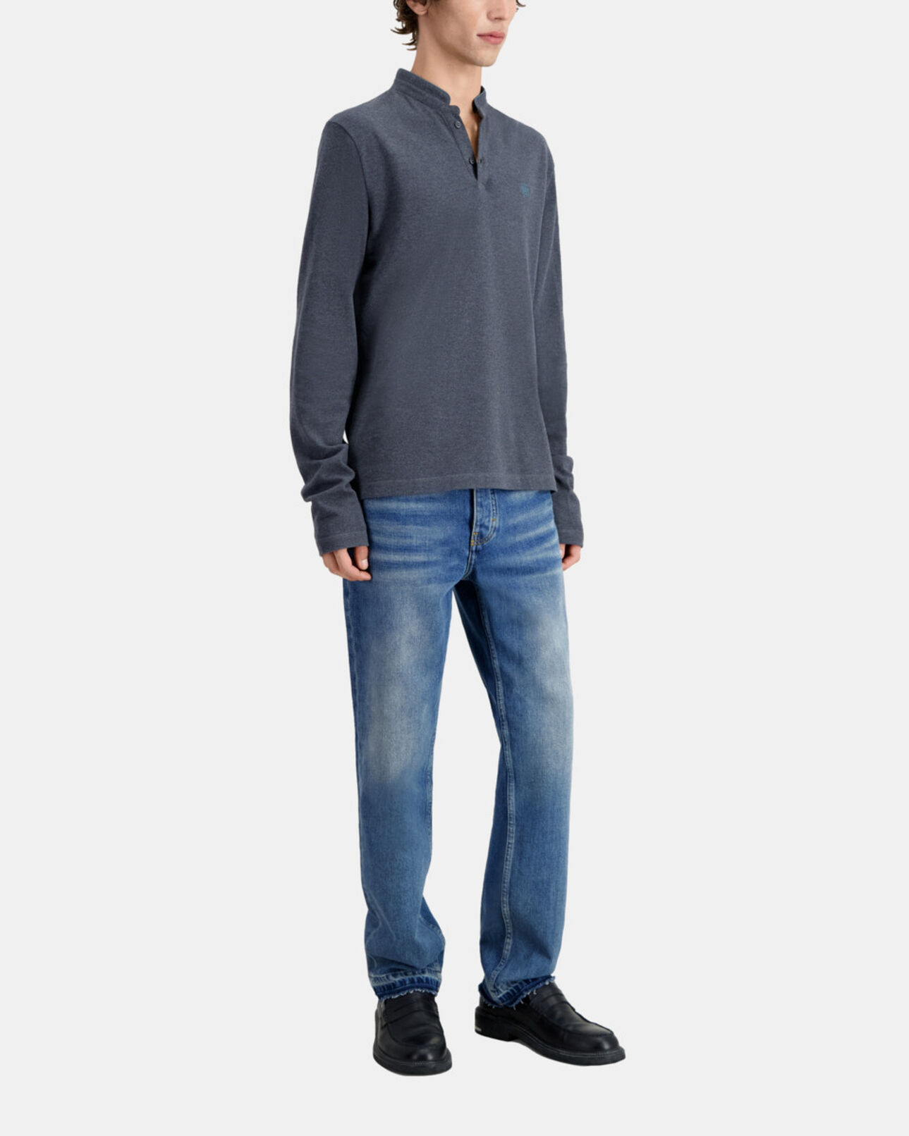 The Kooples HOMME GREY MELANGE polo gris en coton