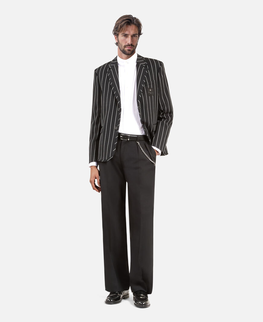 The Kooples HERREN BLACK WHITE schwarze gestreifte jacke