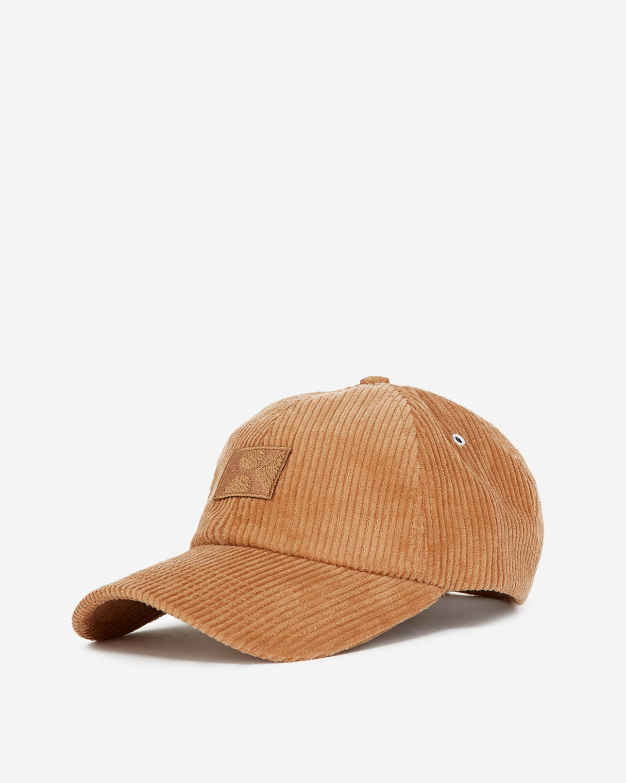 The Kooples MIXTE BROWN casquette camel velours côtelé brodée