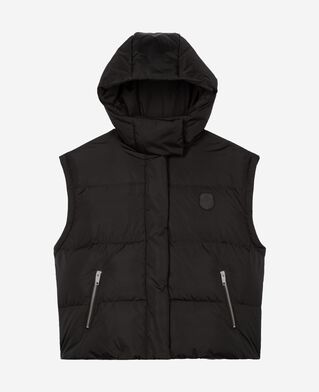 The Kooples WOMEN BLACK black down jacket with removable sleeves