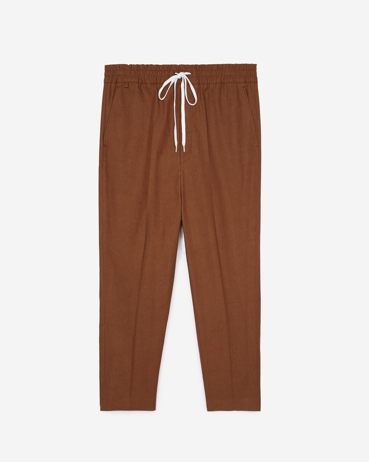 The Kooples HOMME BROWN pantalon chino coton et lyocell marron