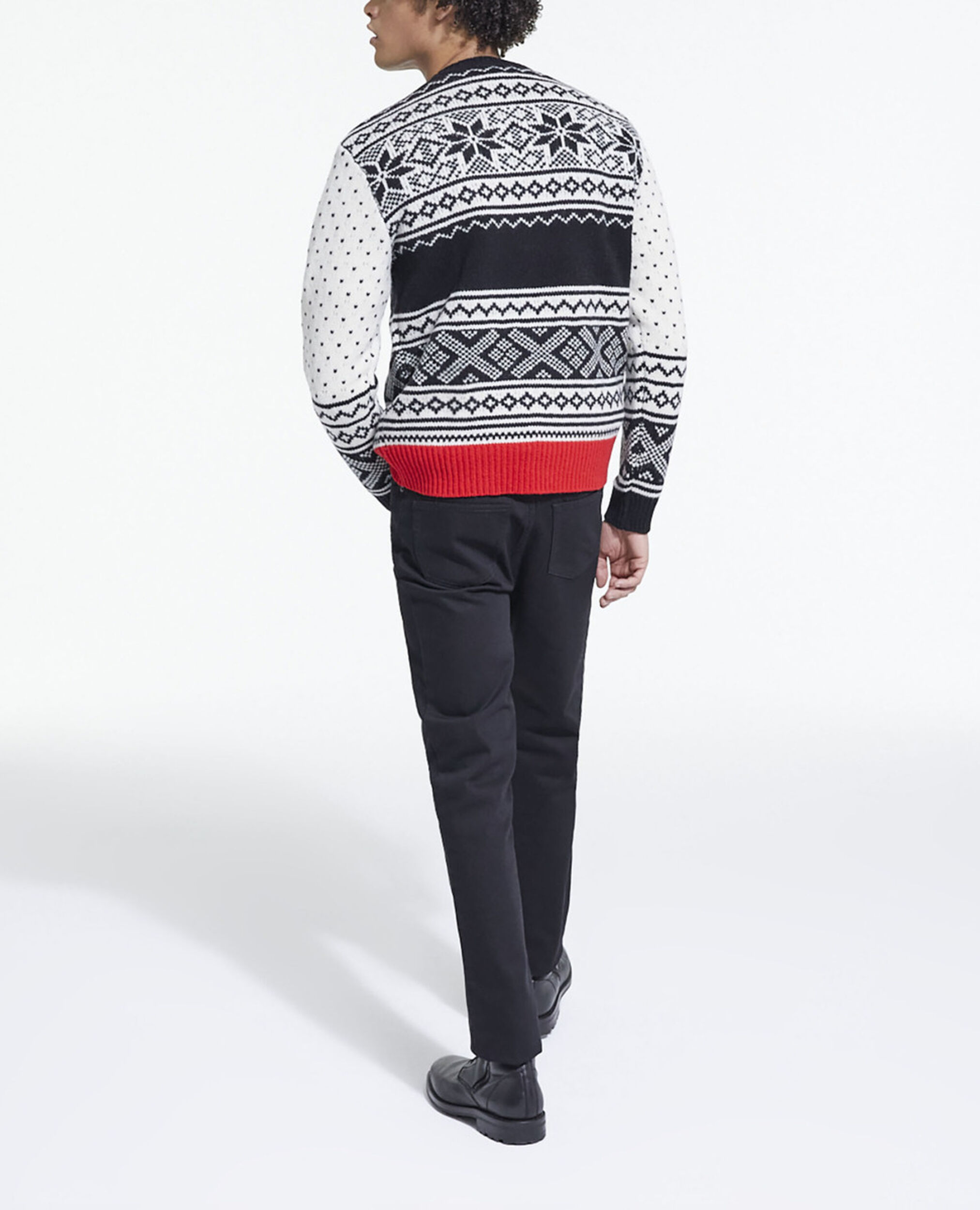 Patterned wool sweater, BLACK RED OFF WHITE, hi-res image number null