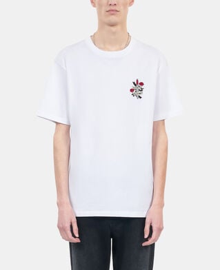 The Kooples MEN WHITE white t-shirt with eternal life embroidery