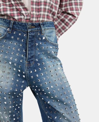 The Kooples DAMEN BLUE ELECTRIC blaue jeans mit geradem bein und nieten