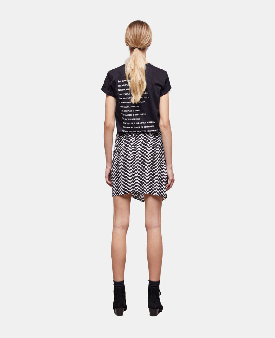 short black draped skirt